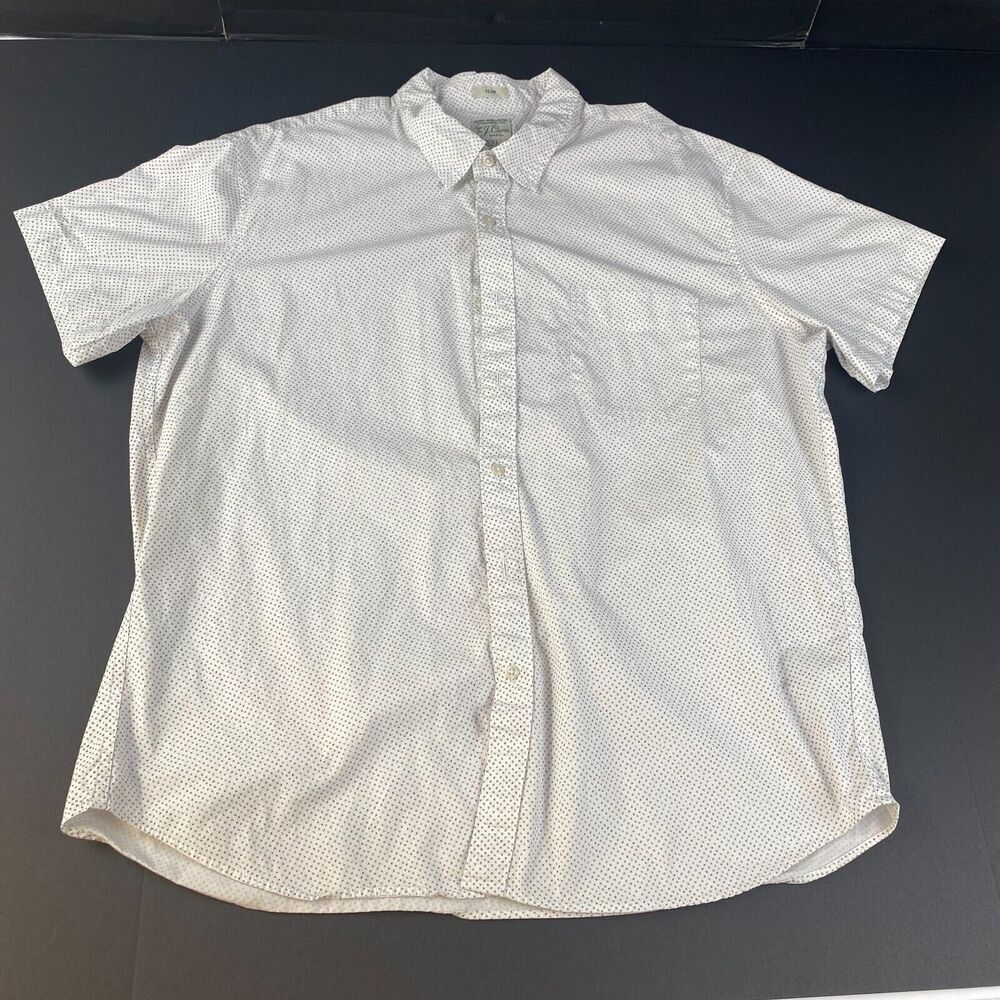 J.Crew Mens Sz XXL White‎ Slim Stretch Secret Wash Shirt A1973  Short Sleeve